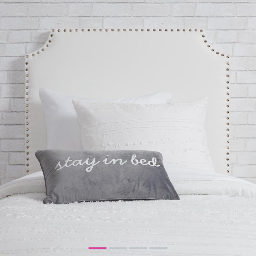 Dormify White Faux Leather Studded Headboard